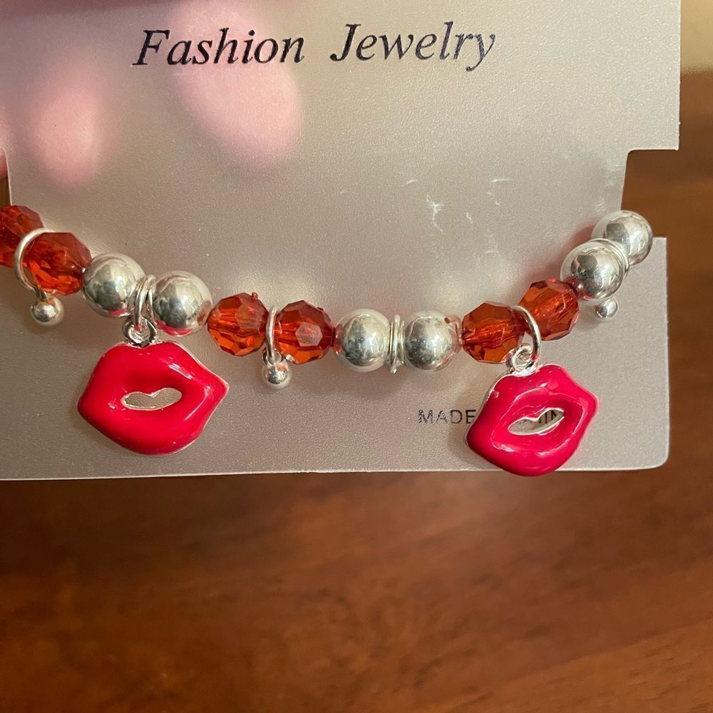 Lip Fashion Jewelry Beaded Bracelet